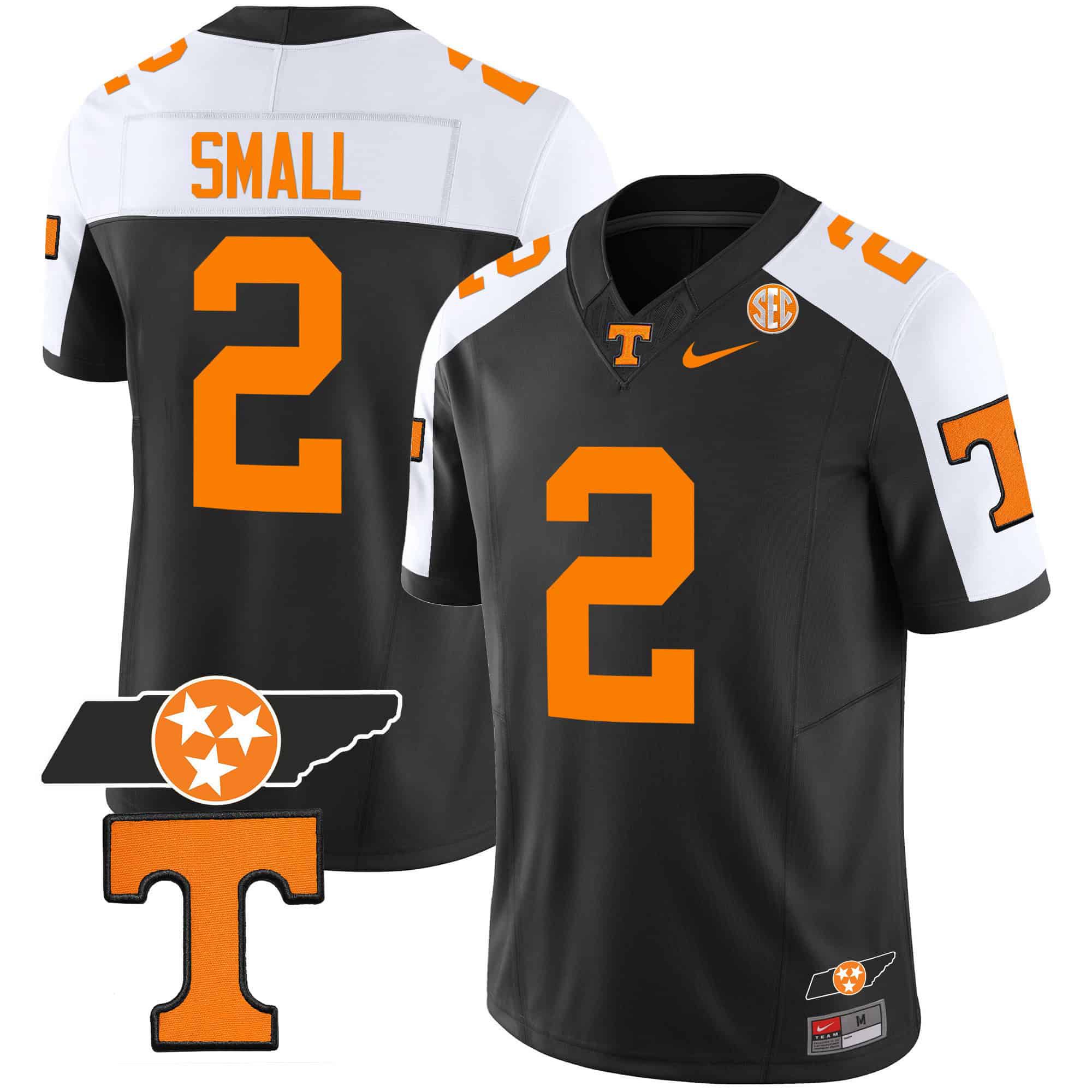 Men Tennessee Volunteers #2 Small Black 2024 Nike Checkerboard & Alternate NCAA Jersey->ncaa teams->NCAA Jersey